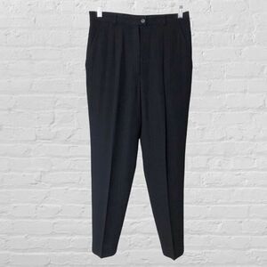 Escada by Margaretha Ley Black Wool Herringbone Pants